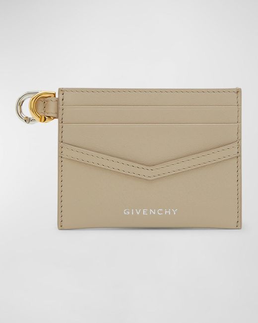 Givenchy Natural Voyou Cardholder In Tumbled Leather
