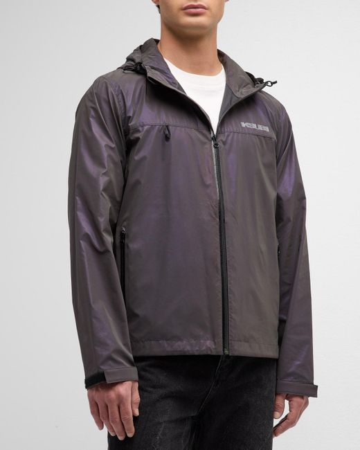 Ksubi Gray Reflective Coated Water-Resistant Jacket for men