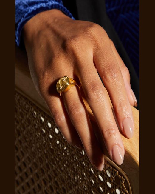 Elizabeth Locke Metallic Gold 'fat Bee' Ring With Split Shank
