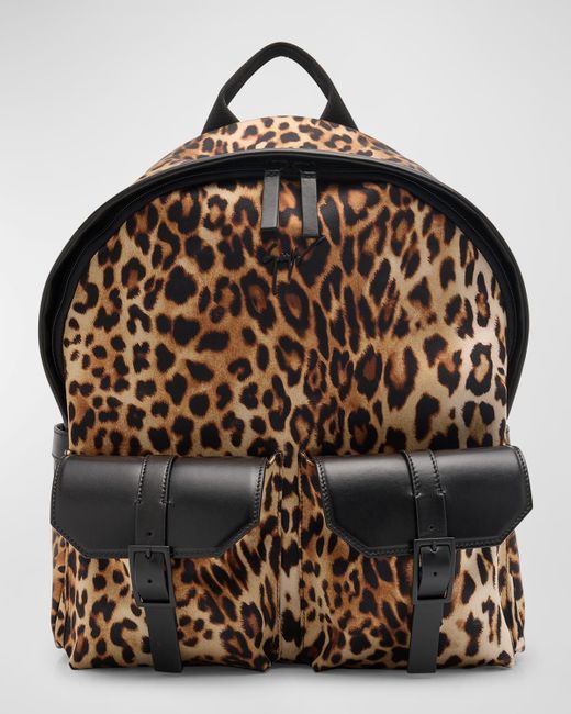 Giuseppe Zanotti Black Print Leather Backpack for men