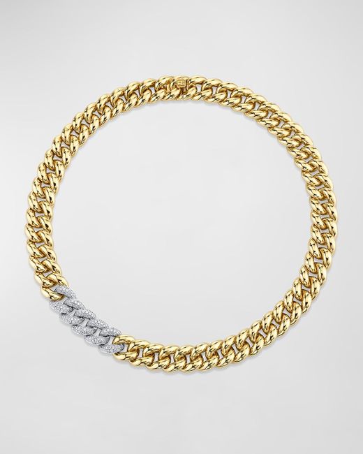 Sydney Evan Metallic 14k Two-tone Diamond Curb Chain Necklace