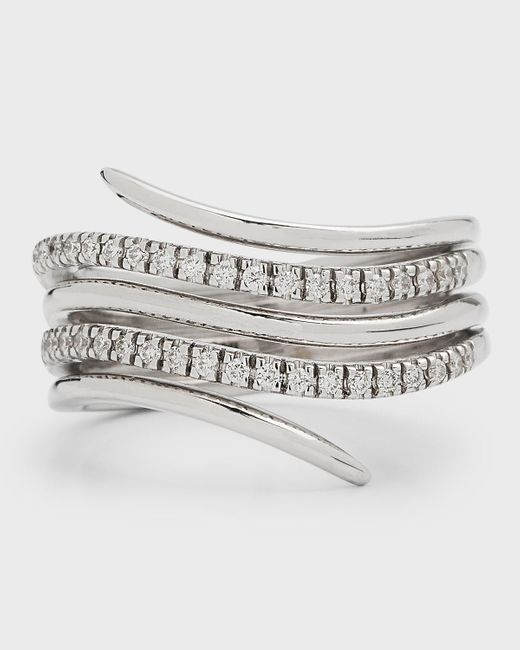 Cassidy Diamonds Metallic 18k White Gold 5-row Wave Ring, Size 7