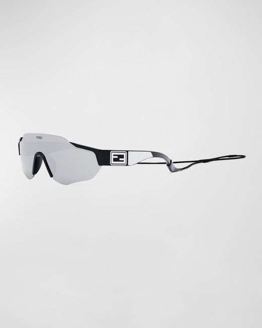 Fendi Metallic Rimless Nylon Wrap Sunglasses With Lanyard for men