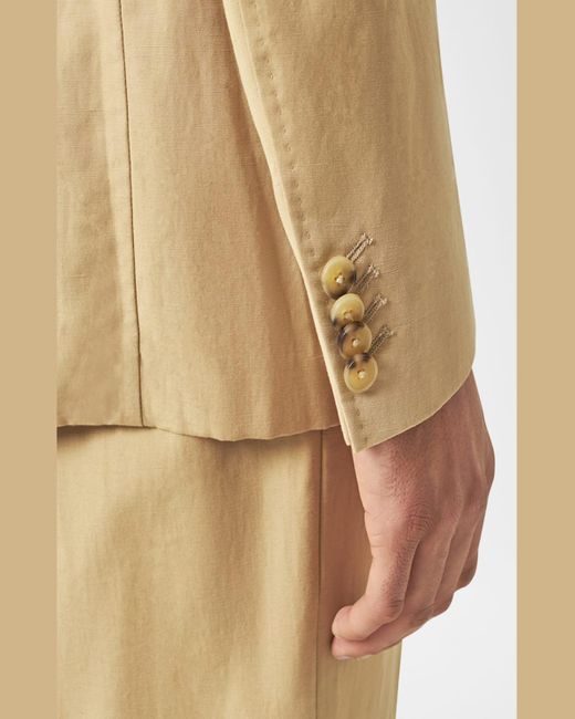 Orlebar Brown Natural Garret Two-Button Linen Dinner Jacket for men