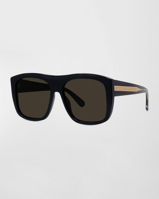 Stella McCartney Black Acetate Square Sunglasses