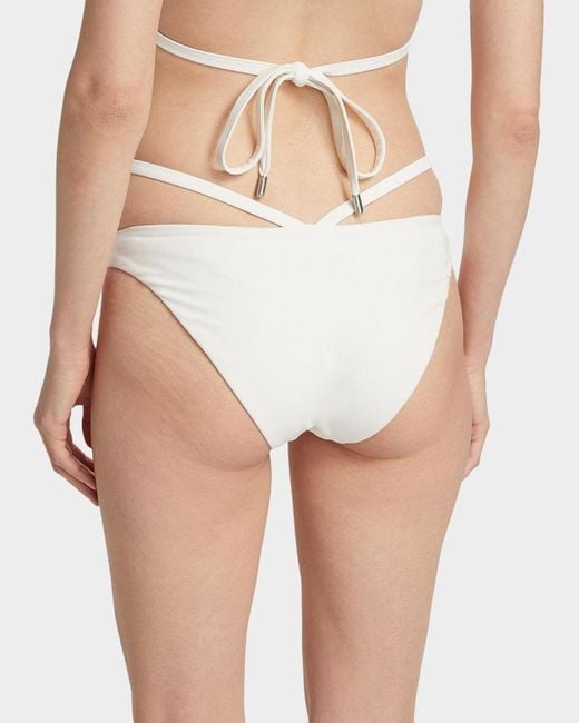 Jonathan Simkhai White Emmalynn Solid Strappy Bikini Bottoms
