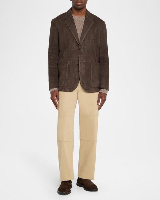 Vince Brown Apos;S Suede Notch Lapel Two-Button Blazer for men