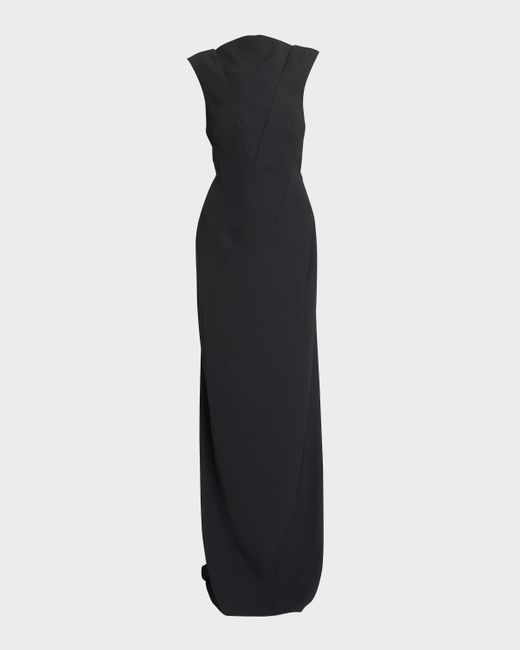 Givenchy Black High-Neck Backless Column Gown