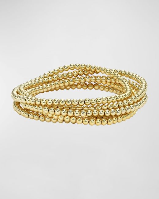Zoe Lev Metallic Gold-fill Bead Bracelet Stack, Set Of 5