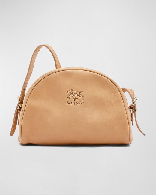 Il Bisonte Natural Classic Zip Leather Crossbody Bag