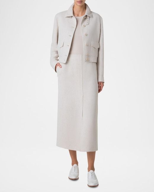 Akris Gray Peer Twisted Linen Double-Face Jacket