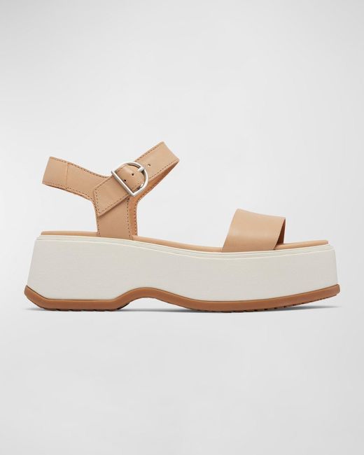 Sorel White Dayspring Leather Ankle-strap Comfort Sandals