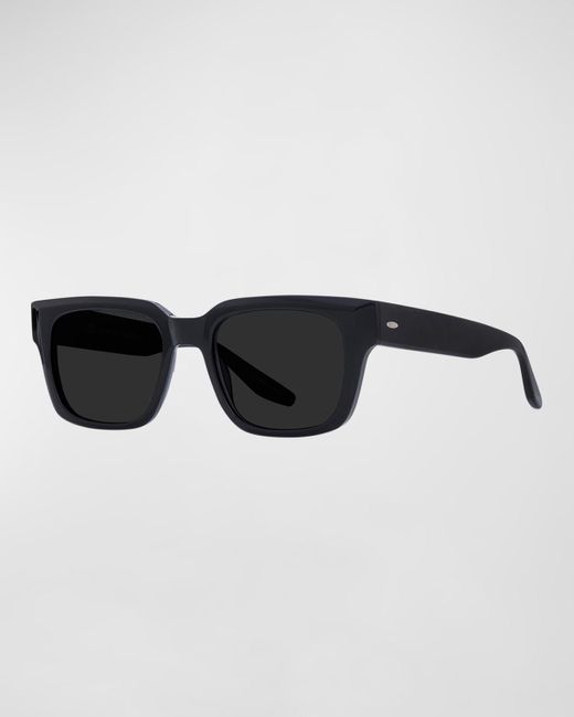 Barton Perreira Black Zander Plastic Rectangle Sunglasses for men