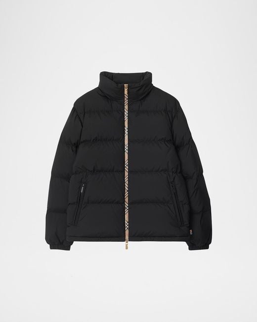 Burberry Black Apos;S Check-Zip Down Jacket for men