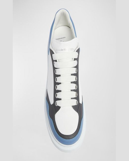 Alexander McQueen Blue Oversized Larry Leather Low-Top Sneakers for men