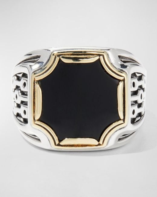 Konstantino Black Onyx Signet Ring for men