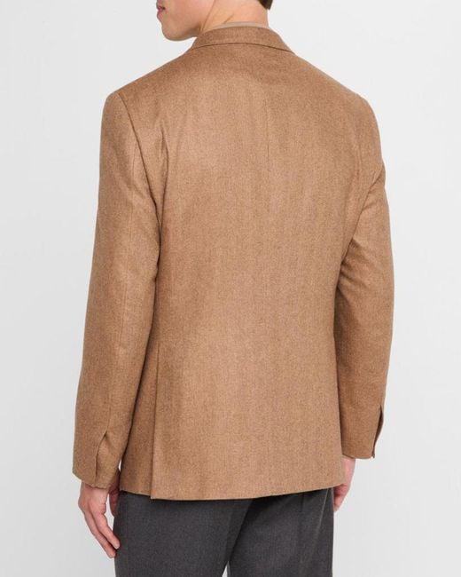 Brioni Natural Apos;S Herringbone Blazer for men