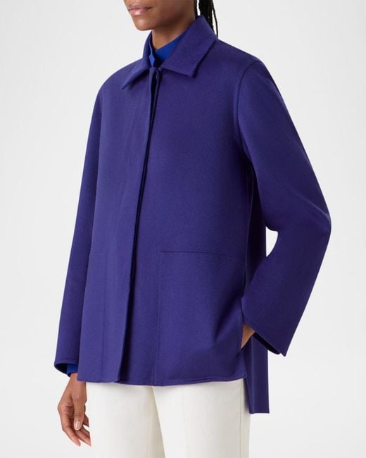 Akris Blue Laars Cashmere Long Jacket