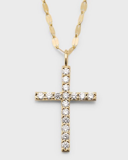 Lana Jewelry White 14K Flawless Everyday Diamond Cross Necklace