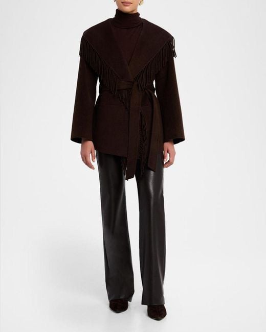 Jonathan Simkhai Black Rowen Fringe Wool Jacket