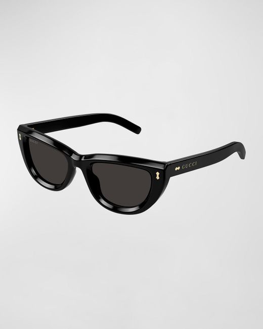 Gucci Black Logo Acetate Cat-eye Sunglasses