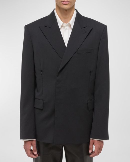 Helmut Lang Black Boxy Two-Piece Double-Breasted Blazer Suit for men