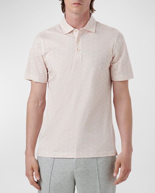 Bugatchi White Ooohcotton Tech Floral-print Polo Shirt for men