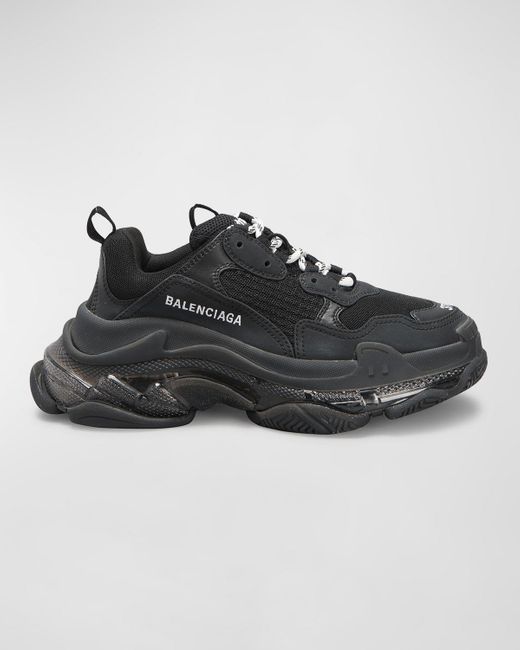 Balenciaga Black Triple S Clear-Sole Sneakers