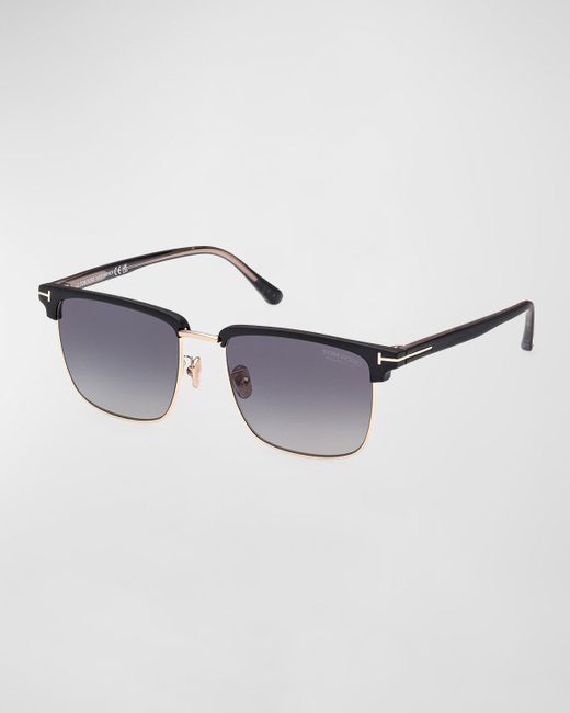 Tom Ford Metallic Ft0997-hudson Half-rim Square Sunglasses for men