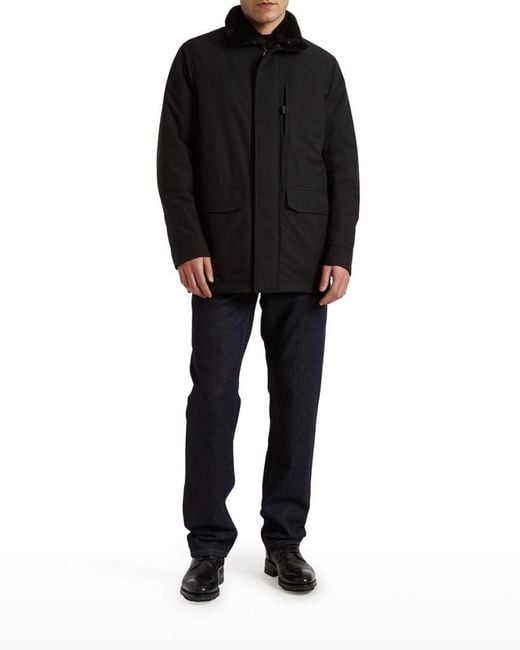 Brioni Black Apos;S Shearling Collar Field Jacket for men