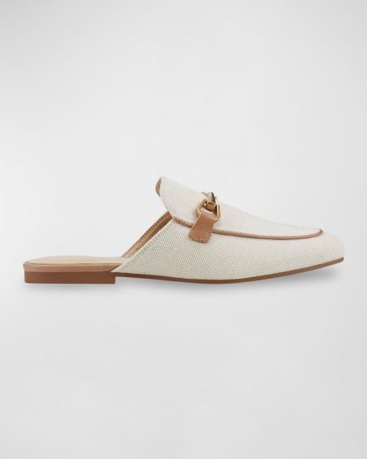 Marc Fisher White Butler Leather Bit Loafer Mules