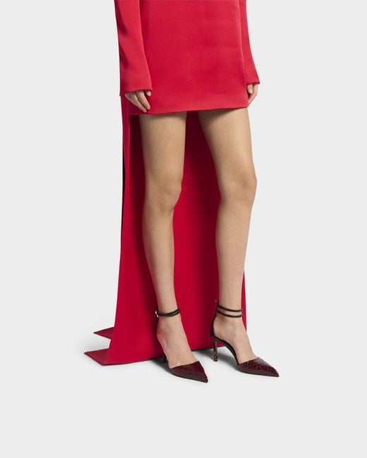 Tom Ford Red Python-Effect Leather Pumps