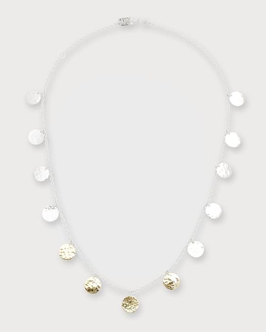 Ippolita White Hammered Paillette Disc Necklace
