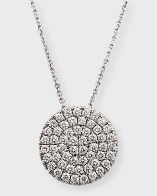 Lisa Nik 18k White Gold Diamond Disc Necklace