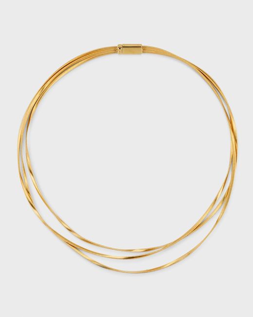 Marco Bicego Natural 18k Yellow Gold Marrakech Three Strand Necklace