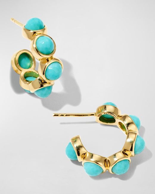 Ippolita Blue All-stone Tiny Hoop Earrings In 18k Gold