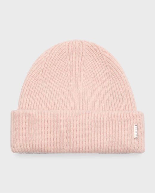 Gorski Pink Wool Rib-knit Beanie