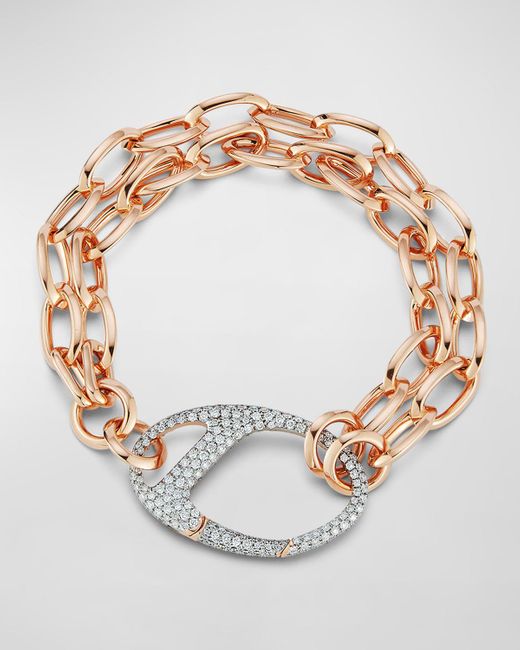 Walters Faith White Rose Gold Diamond Split Chain-link Bracelet