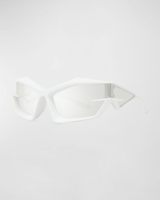 Givenchy White Giv Cut Nylon Wrap Sunglasses for men