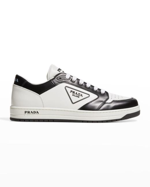 Prada Avenue Bicolor Leather Low-top Sneakers in White for Men | Lyst
