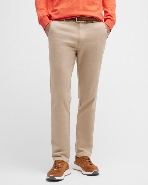 Peter Millar Natural Apos;S Pilot Flat Front Trousers for men