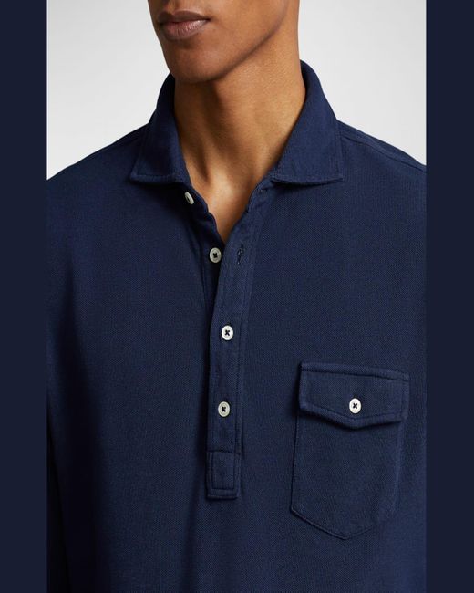 Polo Ralph Lauren Classic-Fit Long Sleeve Polo Shirt in Blue for Men | Lyst