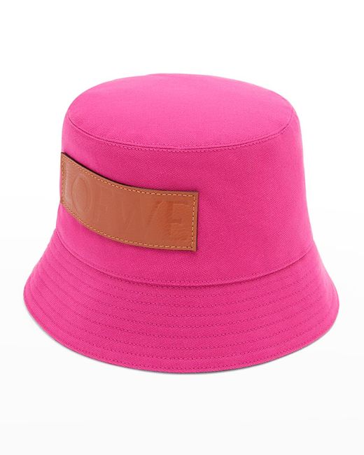 Loewe Pink Logo Canvas Bucket Hat