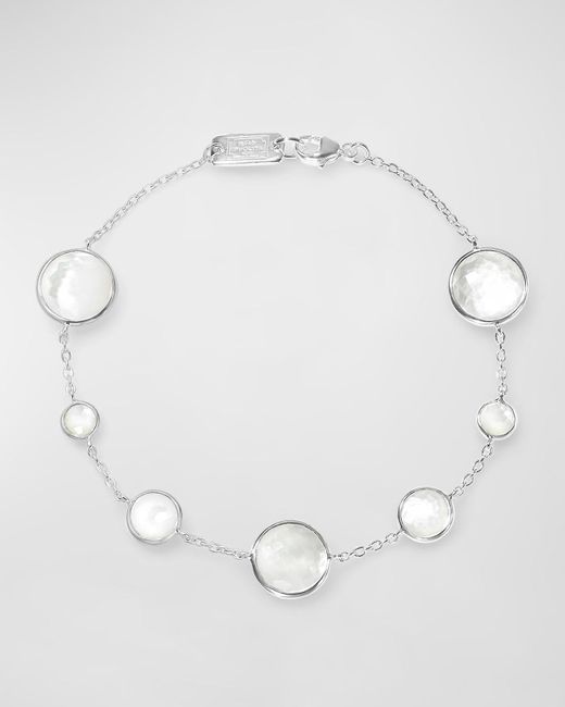 Ippolita White 7-stone Link Bracelet In Sterling Silver