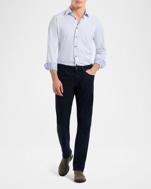 Robert Graham White Apos;S Asterik Micro-Geometric Button-Down Shirt for men