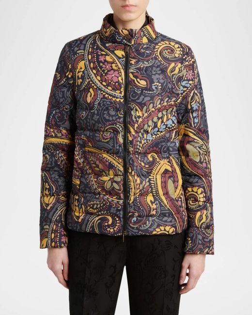 Etro Multicolor Paisley Down Padded Jacket