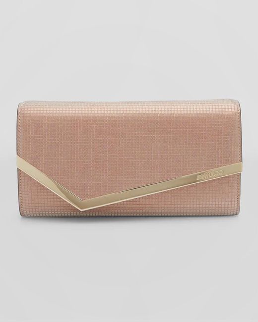 Jimmy Choo Natural Emmie Textured Clutch Bag With Chain Strap