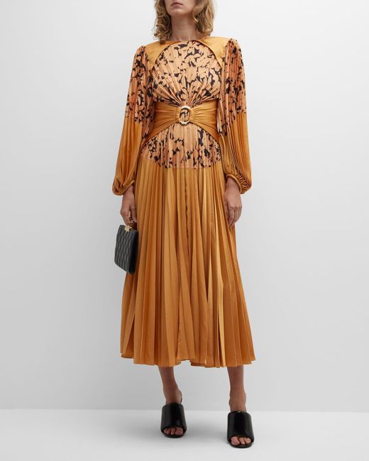 Acler Fernlea Midi Dress in Brown | Lyst