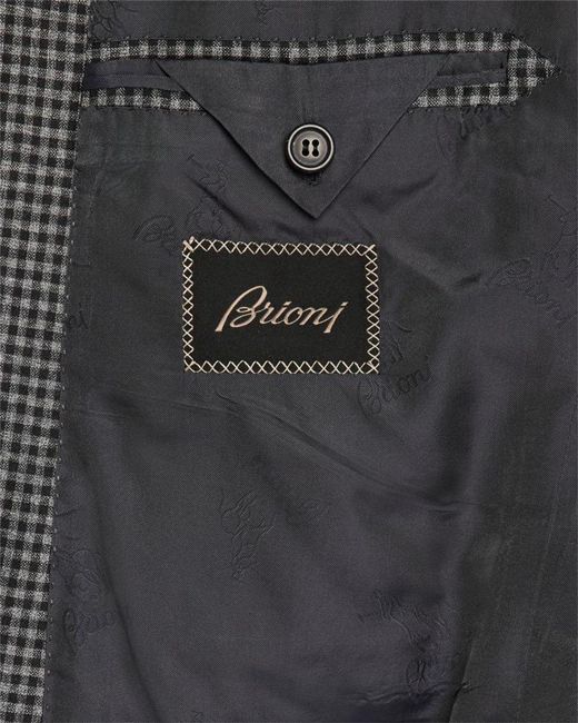Brioni Gray Apos;S Wool Check Suit for men