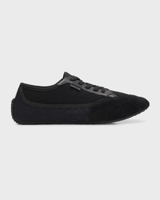 The Row Black Bonnie Suede Mesh Sneakers